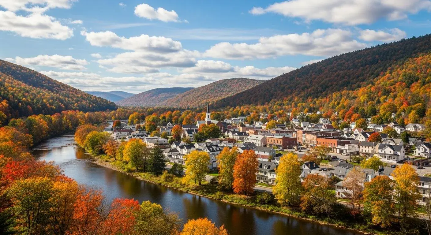 Hancock, NY in autumn — fifteen minutes north of Starrucca and a five-minute walk from the Delaware